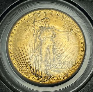 Last Minute! 1908 $20 Gold Liberty Head PCGS MS64 OGH