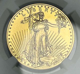 Last Minute! 2021 American Gold Eagle $25 1/2 ozt Type 2 NGC MS70 First Day Of Issue