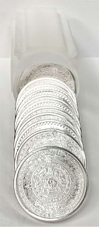 Roll (20-coins) Aztec Calendar 1 ozt .999 Silver
