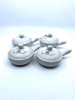 4 German  KPM white porcelain Ramekins 