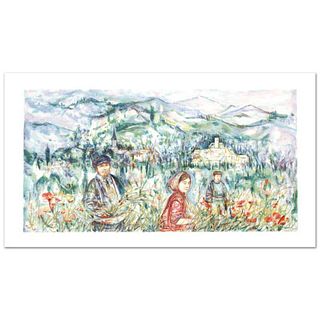 The Flower Harvest Limited Edition Lithograph by Edna Hibel (1917-2014), Numbered and Hand Signed with Certificate of Authenticity.