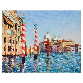 Diane Monet, "Candy Canes of Venice" Limited Edition on Canvas, Numbered and Hand Signed with Letter of Authenticity