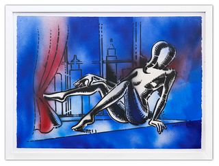 Mark Kostabi- Original Mixed Media on Paper "Hours and Ours, 2022"
