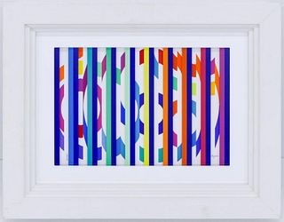 Yaacov AgamÂ - Limited Edition Moveable multigraph silscreen contruction on 2 panles 3D