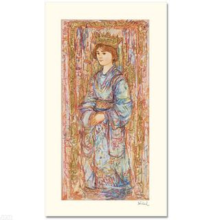 Book of Hours II Limited Edition Serigraph by Edna Hibel (1917-2014), Numbered and Hand Signed with Certificate of Authenticity.