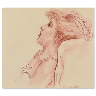 Charles Lynn Bragg, "Laura" Original Conte Drawing, Hand Signed with Letter of Authenticity