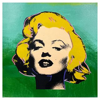 Steve Kaufman (1960-2010), "Marilyn" Hand Painted, Hand Pulled Unique Variation Silkscreen on Canvas, Numbered 34/50 and Hand Signed Inverso with Lett