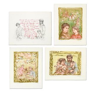 Edna Hibel (1917-2014), "The Family Suite Edition III" 4-Piece Limited Edition Lithograph Suite, Numbered and Hand Signed with Certificate of Authenti