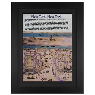 Ringo Daniel Funes - (Protege of Andy Warhol's Apprentice - Steve Kaufman) - "New York, New York" Framed One-of-a-Kind Mixed Media Painting on Canvas,