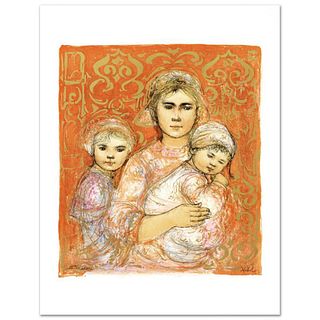 Jenet, Mary and Wee Jenet Limited Edition Lithograph by Edna Hibel (1917-2014), Numbered and Hand Signed with Certificate of Authenticity.