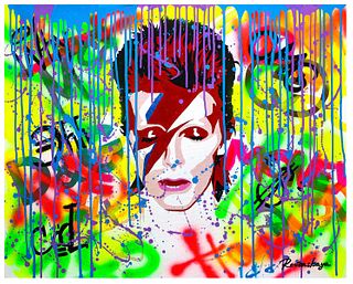 Nastya Rovenskaya- Original Oil on Canvas "David Bowie"