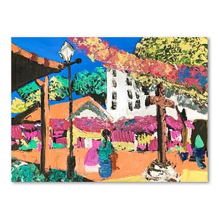 Paul Blaine Henrie (1932-1999), "Afternoon on Olivera St" Hand Signed Original Painting on Canvas (30"x40") with Letter of Authenticity.