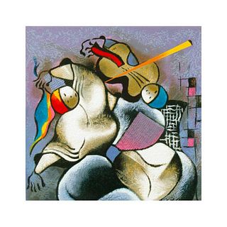 David Schluss, "Violin At Dusk" Limited Edition Serigraph, Numbered and Hand Signed with Letter of Authenticity.