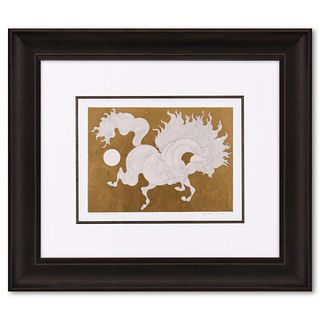 Guillaume Azoulay, "Preliminary Sketch IVSG" Framed Original Drawing with Hand Laid Gold Leaf, Hand Signed with Letter of Authenticity