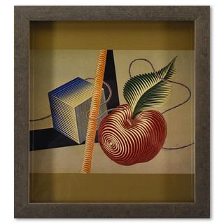 Victor Vasarely (1908-1997), "Etude Lineaire de la sÃ©rie Graphismes 3" Framed 1977 Heliogravure Print with Letter of Authenticity