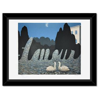 Rene Magritte 1898-1967 (After), "L'Art de la Conversation" Framed Limited Edition Lithograph, Estate Signed and Numbered 200/275 with Certificate of 