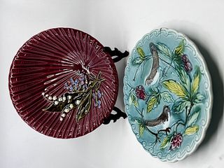 Two Majolica pottery Plates