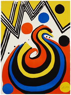 Alexander Calder (1898-1976), "La Vague (The Wave)," 1971, Lithograph in colors on paper, Image/Sheet: 29.875" H x 22.5" W