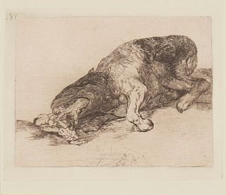 Francisco De Goya (1746-1828), "Fiero Monstruo," Plate 81 from "The Disasters of War," 1810-20, Etching and drypoint on Arches paper, Plate: 7" H x 8