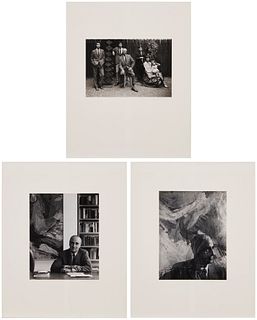 Arnold Newman (1919-2006), Three gelatin silver prints on photographic paper laid to mat board, Image/Sheet: 6.375" H x 9.75" W; Original paper wrappe
