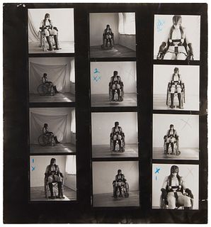 Joel Peter Witkin (b. 1939), Photo proof contact sheet, Silver gelatin print on paper, Image/Sheet: 11" H x 10" W