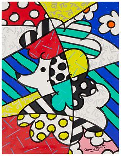 Romero Britto (b. 1963), "Star," 1997, Mixed media on paperboard, Image/Sheet: 27" H x 20" W