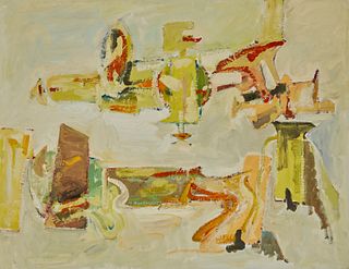 Hans Burkhardt, (1904-1994), "Aasgaardstrand," 1968, Oil on linen canvas, 32" H x 42" W