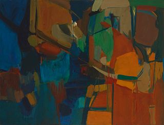 James Grant (1924-1997), Abstract, Oil on canvas, 36" H x 48" W