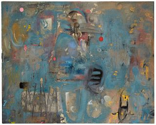 Jeffrey Downs (20th century), "Trinity," 1998, Mixed media on canvas, 60" H x 48" W