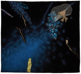 Peter Alexander (1939-2020), "Sleeper," from "Catalina Series 12," 1984, Mixed media on velvet, 46.5" H x 51" W