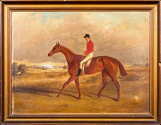 PORTRAIT OF A RACE HORSE "MARY MACHREE" OIL PAINTING