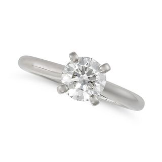 CARTIER, A 1.10 CARAT SOLITAIRE DIAMOND ENGAGEMENT RING in platinum, comprising a round brilliant...