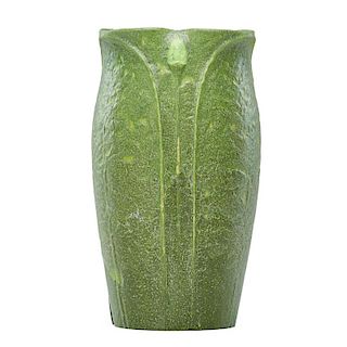 RUTH ERICKSON; GRUEBY Two-color vase w/ buds