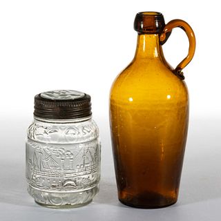 ASSORTED GLASS BOTTLES, LOT OF TWO