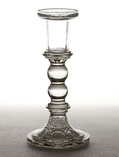 FREE-BLOWN AND PRESSED CANDLESTICK