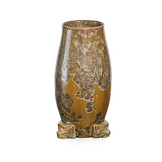 ADELAIDE ROBINEAU Rare vase with Aztec-style feet