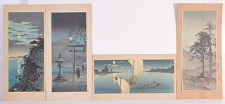 (4) Shotei Hiroaki (1871-1945) Woodblock Prints