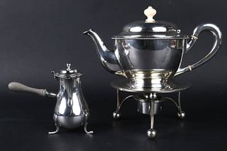 French Sterling Silver Beaded Teapot