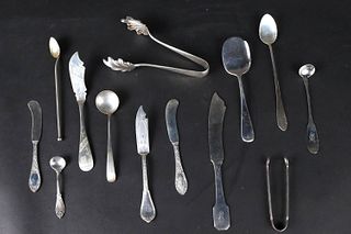 Vintage Sterling Silver Spoons, Tong, and Knives