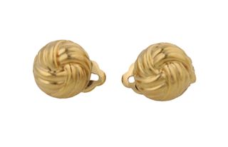 Pair of 18K Yellow Gold Knot Earrings