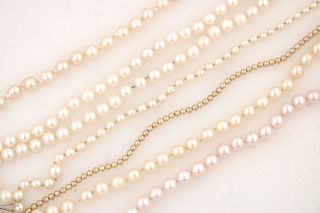 Six Cultured Pearl Necklaces