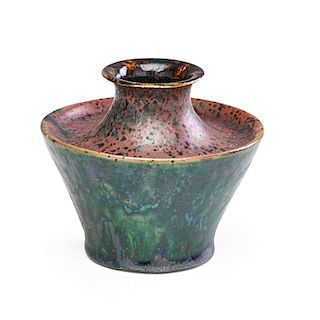 GEORGE OHR Small vase, raspberry glaze