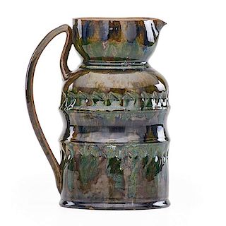 GEORGE OHR Fine large dimpled pitcher