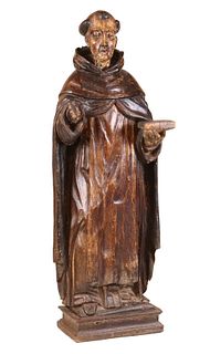 Spanish Carved and Painted Figure of a Saint