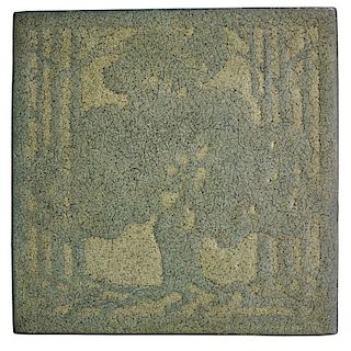 MARBLEHEAD Trivet tile with stylized oak tree