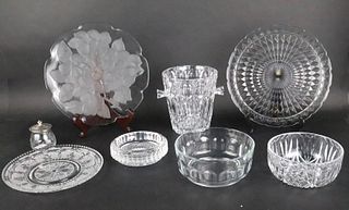Eight Colorless Glass Table Articles