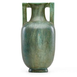 PEWABIC Tall early two-handled vase
