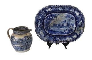 Two Transfer-Decorated Porcelain Items