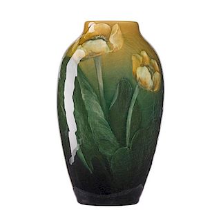 C. BAKER; ROOKWOOD Sea Green vase
