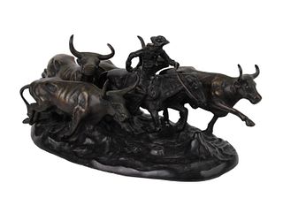 After Frederic Remington, Bronze, "The Stampede"
